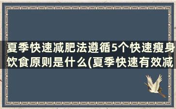 夏季快速减肥法遵循5个快速瘦身饮食原则是什么(夏季快速有效减肥法)