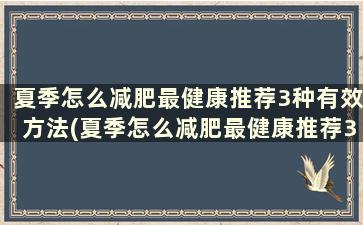 夏季怎么减肥最健康推荐3种有效方法(夏季怎么减肥最健康推荐3种有效方法)