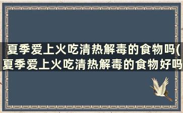夏季爱上火吃清热解毒的食物吗(夏季爱上火吃清热解毒的食物好吗)