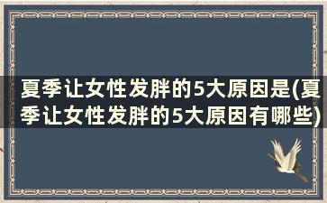 夏季让女性发胖的5大原因是(夏季让女性发胖的5大原因有哪些)