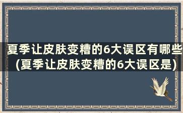 夏季让皮肤变糟的6大误区有哪些(夏季让皮肤变糟的6大误区是)