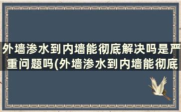 外墙渗水到内墙能彻底解决吗是严重问题吗(外墙渗水到内墙能彻底解决吗视频)