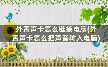 外置声卡怎么链接电脑(外置声卡怎么把声音输入电脑)