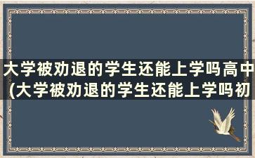 大学被劝退的学生还能上学吗高中(大学被劝退的学生还能上学吗初中)