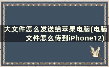 大文件怎么发送给苹果电脑(电脑文件怎么传到iPhone12)