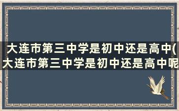 大连市第三中学是初中还是高中(大连市第三中学是初中还是高中呢)