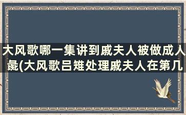 大风歌哪一集讲到戚夫人被做成人彘(大风歌吕雉处理戚夫人在第几集)