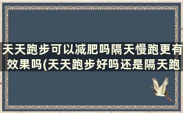 天天跑步可以减肥吗隔天慢跑更有效果吗(天天跑步好吗还是隔天跑步好)