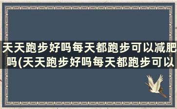 天天跑步好吗每天都跑步可以减肥吗(天天跑步好吗每天都跑步可以减肥吗)