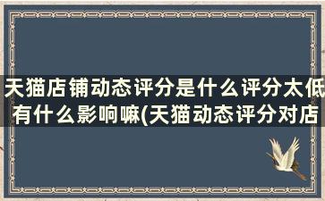 天猫店铺动态评分是什么评分太低有什么影响嘛(天猫动态评分对店铺的重要影响)