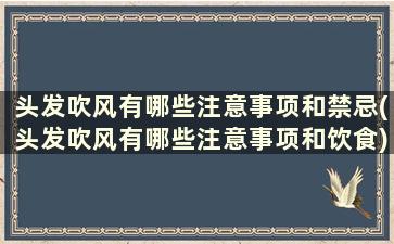 头发吹风有哪些注意事项和禁忌(头发吹风有哪些注意事项和饮食)