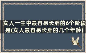 女人一生中最容易长胖的6个阶段是(女人最容易长胖的几个年龄)