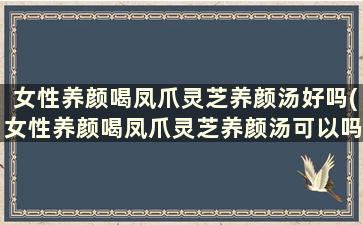 女性养颜喝凤爪灵芝养颜汤好吗(女性养颜喝凤爪灵芝养颜汤可以吗)