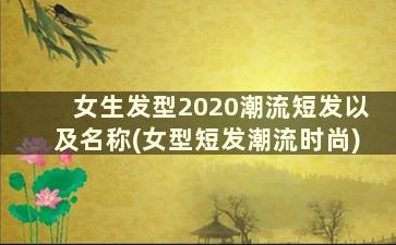 女生发型2020潮流短发以及名称(女型短发潮流时尚)