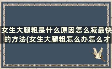 女生大腿粗是什么原因怎么减最快的方法(女生大腿粗怎么办怎么才能瘦腿)