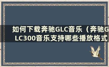 如何下载奔驰GLC音乐（奔驰GLC300音乐支持哪些播放格式）