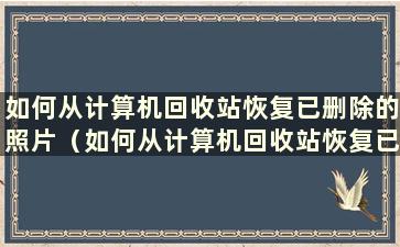 如何从计算机回收站恢复已删除的照片（如何从计算机回收站恢复已删除的照片）