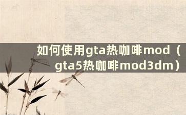 如何使用gta热咖啡mod（gta5热咖啡mod3dm）