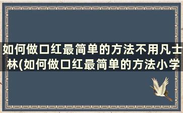 如何做口红最简单的方法不用凡士林(如何做口红最简单的方法小学生)