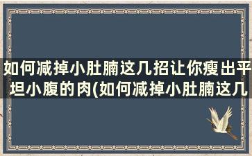 如何减掉小肚腩这几招让你瘦出平坦小腹的肉(如何减掉小肚腩这几招让你瘦出平坦小腹的动作)