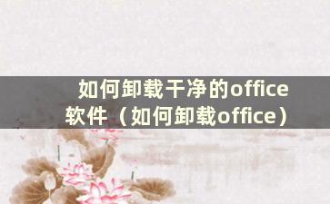 如何卸载干净的office软件（如何卸载office）