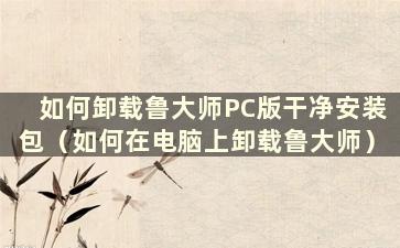 如何卸载鲁大师PC版干净安装包（如何在电脑上卸载鲁大师）