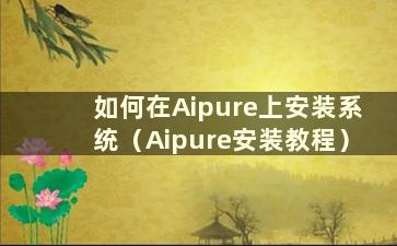 如何在Aipure上安装系统（Aipure安装教程）