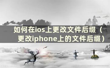 如何在ios上更改文件后缀（更改iphone上的文件后缀）