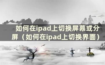 如何在ipad上切换屏幕或分屏（如何在ipad上切换界面）