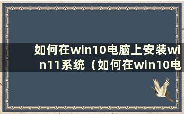 如何在win10电脑上安装win11系统（如何在win10电脑上安装打印机）