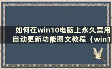 如何在win10电脑上永久禁用自动更新功能图文教程（win10电脑如何永久禁用自动更新功能教程）