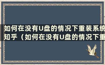 如何在没有U盘的情况下重装系统知乎（如何在没有U盘的情况下重装系统）