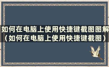 如何在电脑上使用快捷键截图图解（如何在电脑上使用快捷键截图）