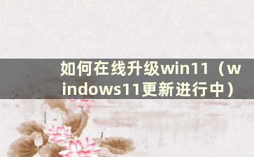 如何在线升级win11（windows11更新进行中）