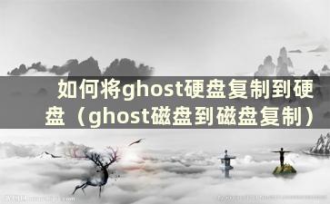 如何将ghost硬盘复制到硬盘（ghost磁盘到磁盘复制）