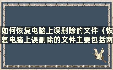 如何恢复电脑上误删除的文件（恢复电脑上误删除的文件主要包括两个步骤）