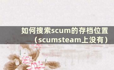 如何搜索scum的存档位置（scumsteam上没有）