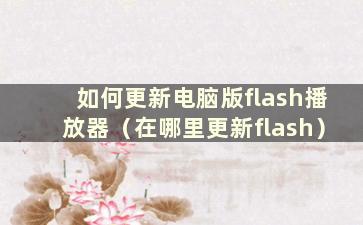 如何更新电脑版flash播放器（在哪里更新flash）