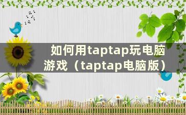 如何用taptap玩电脑游戏（taptap电脑版）