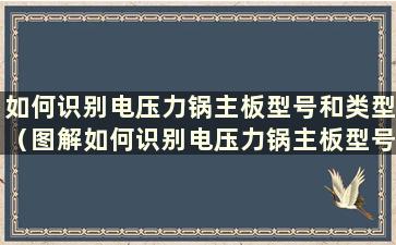 如何识别电压力锅主板型号和类型（图解如何识别电压力锅主板型号）