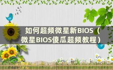 如何超频微星新BIOS（微星BIOS傻瓜超频教程）