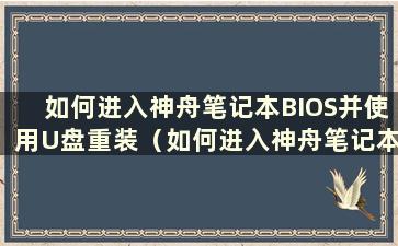 如何进入神舟笔记本BIOS并使用U盘重装（如何进入神舟笔记本BIOS并设置U盘启动）