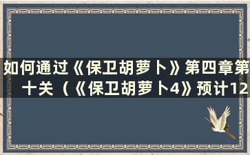 如何通过《保卫胡萝卜》第四章第十关（《保卫胡萝卜4》预计12月发售）