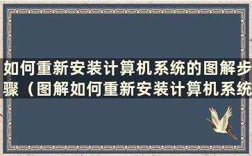 如何重新安装计算机系统的图解步骤（图解如何重新安装计算机系统的步骤）