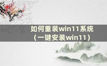 如何重装win11系统（一键安装win11）