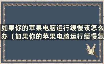 如果你的苹果电脑运行缓慢该怎么办（如果你的苹果电脑运行缓慢怎么办）