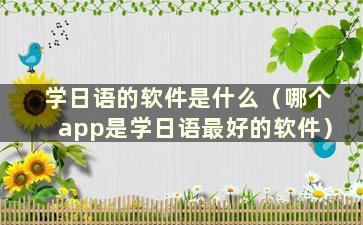 学日语的软件是什么（哪个app是学日语最好的软件）