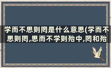 学而不思则罔是什么意思(学而不思则罔,思而不学则殆中,罔和殆是什么意思)