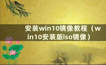 安装win10镜像教程（win10安装版iso镜像）