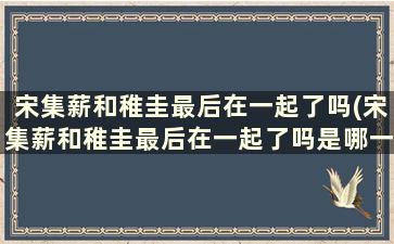 宋集薪和稚圭最后在一起了吗(宋集薪和稚圭最后在一起了吗是哪一集)